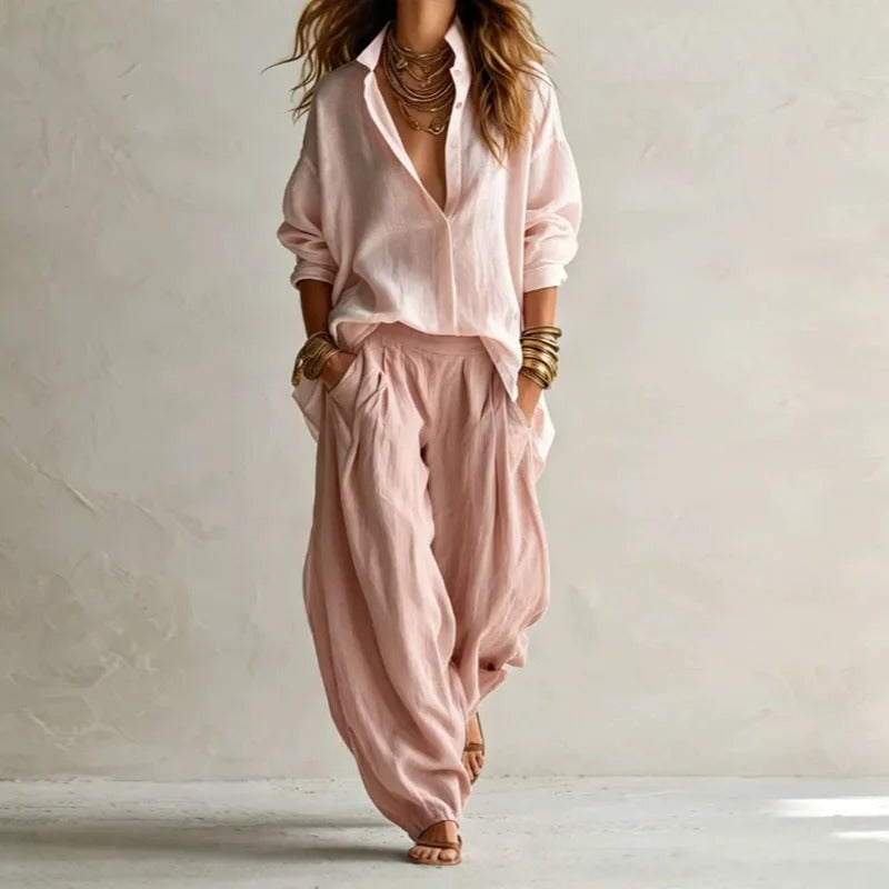 Clementina Fluid Shirt and Wide Trouser Set