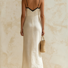 Marisa | Long Contrast Chevron Dress