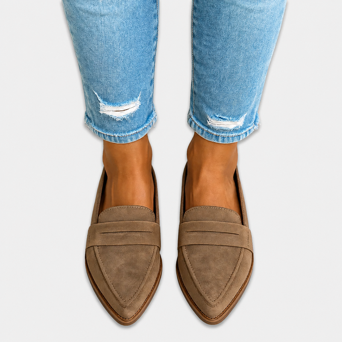 Irene Loafer — Pointed Suede Effect