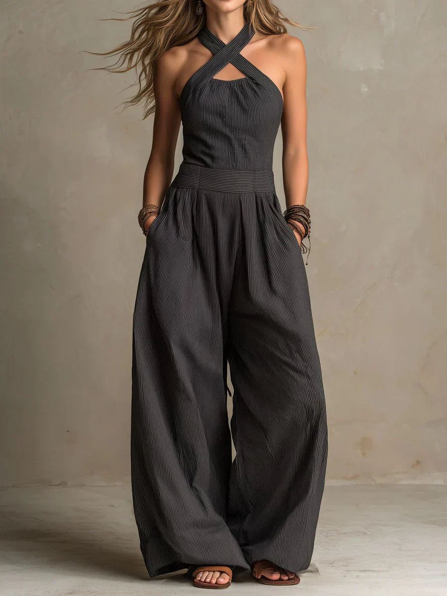 Mariela Elegant Jumpsuit with Crossed Neckline