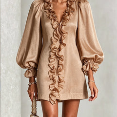 Emery | Elegant Ruffle Detail Mini Dress
