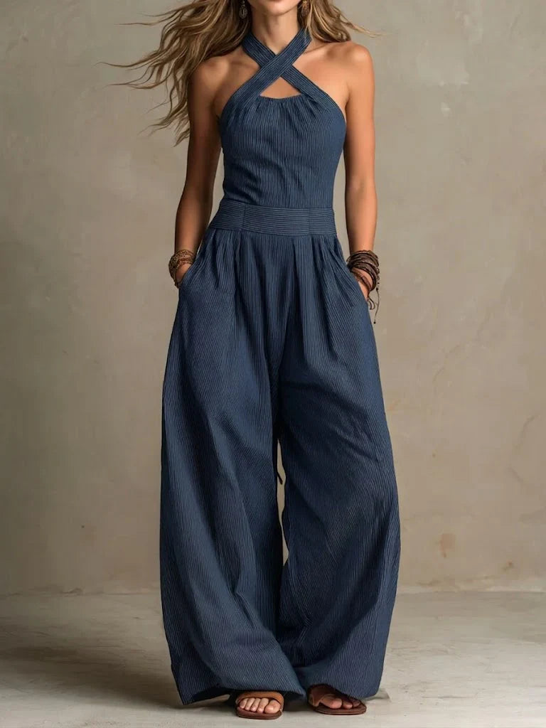 Mariela Elegant Jumpsuit with Crossed Neckline