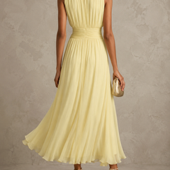 Roxanne | Ruched Waist Sleeveless Maxi Dress
