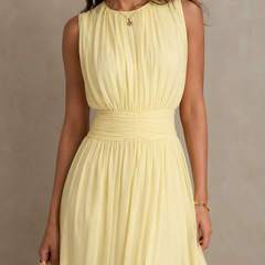 Roxanne | Ruched Waist Sleeveless Maxi Dress