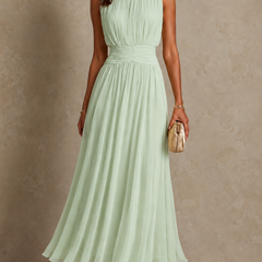 Roxanne | Ruched Waist Sleeveless Maxi Dress