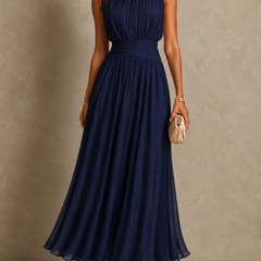 Roxanne | Ruched Waist Sleeveless Maxi Dress