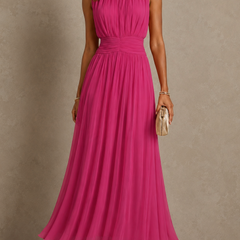 Roxanne | Ruched Waist Sleeveless Maxi Dress