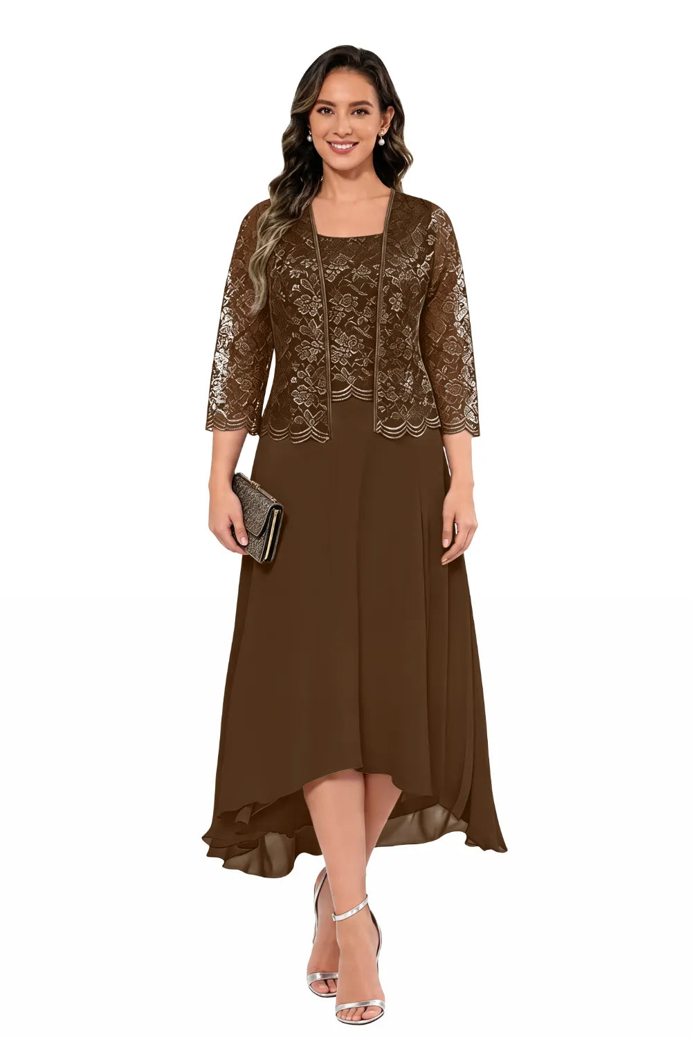 Elegant Midi Wedding Guest Dress with Jacket