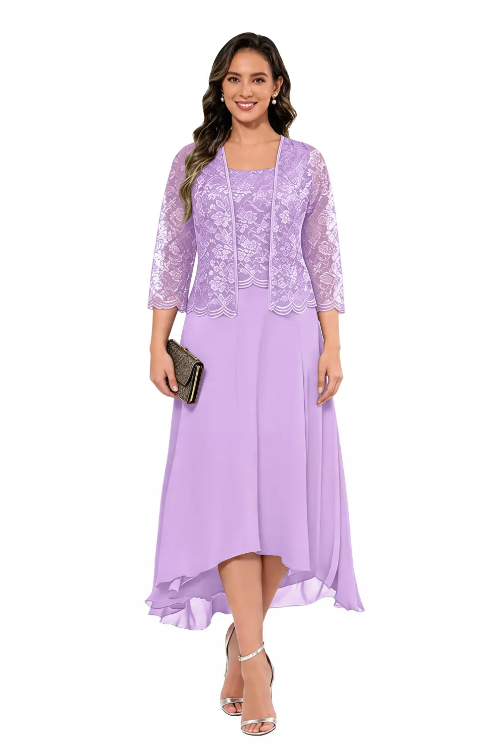 Elegant Midi Wedding Guest Dress with Jacket