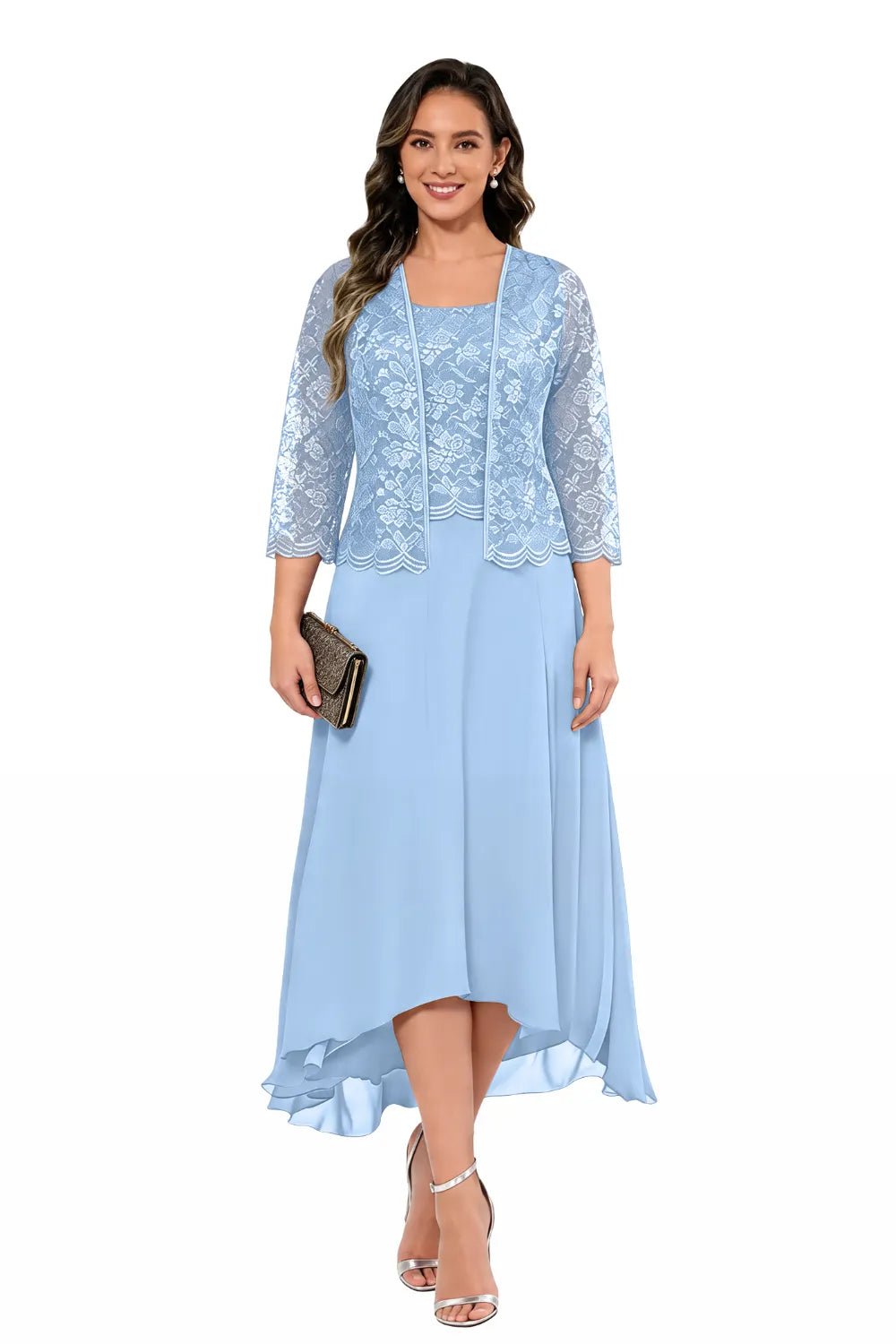 Elegant Midi Wedding Guest Dress with Jacket