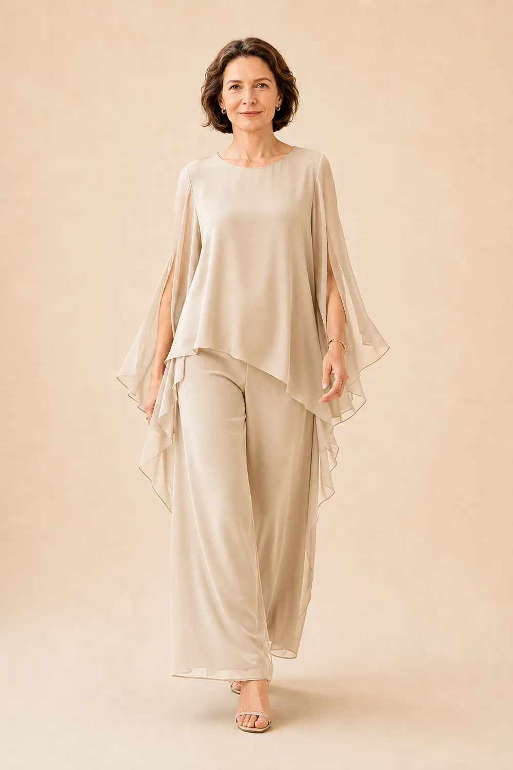 Flowing Overlay Mother of the Bride Trouser Set
