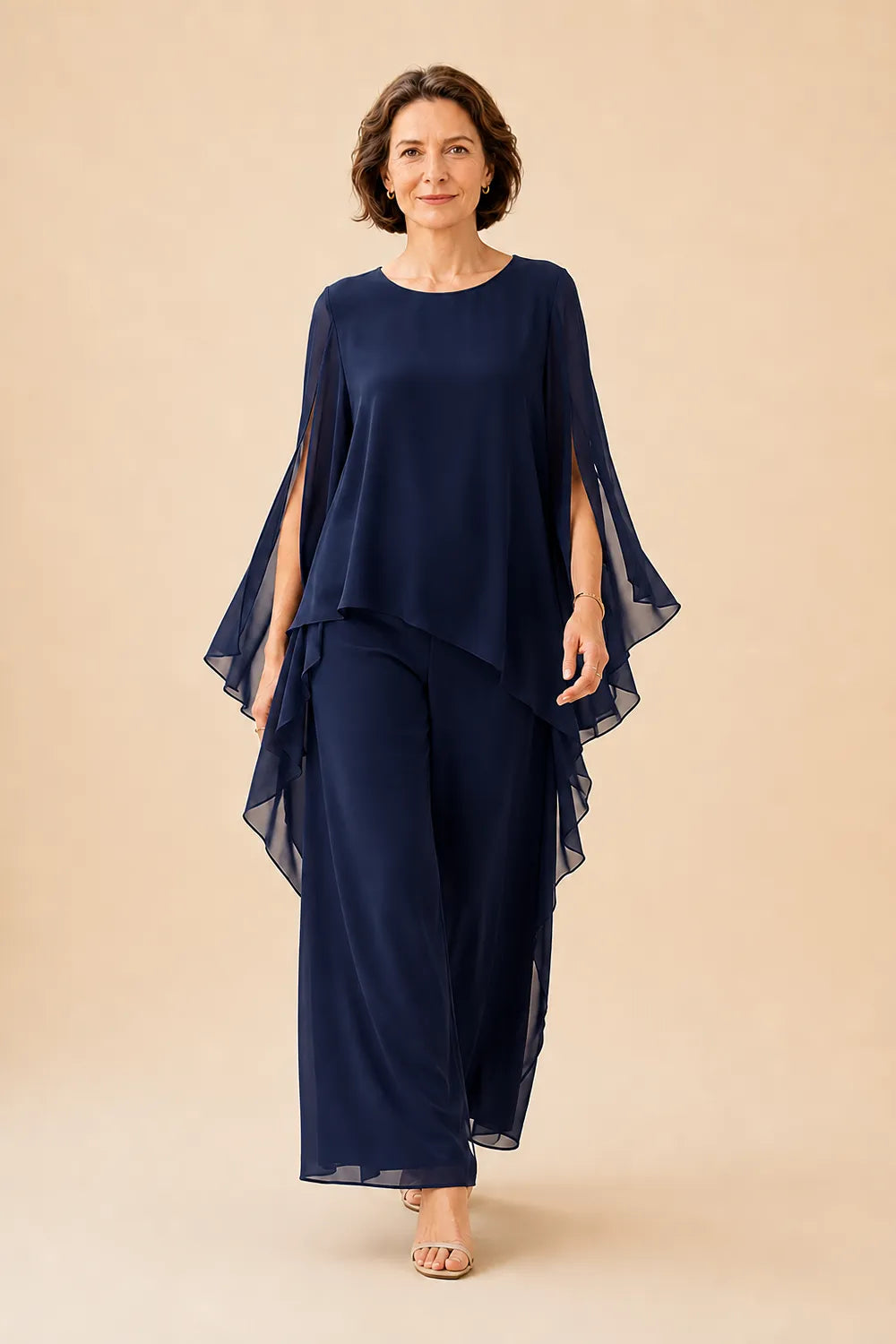 Flowing Overlay Mother of the Bride Trouser Set