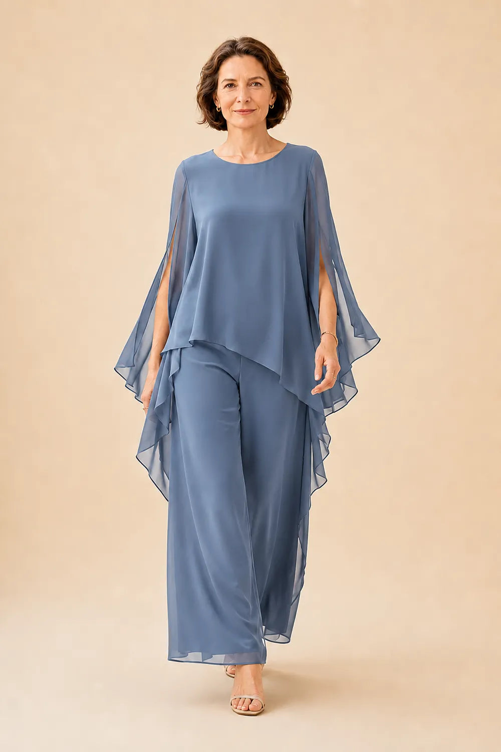 Flowing Overlay Mother of the Bride Trouser Set