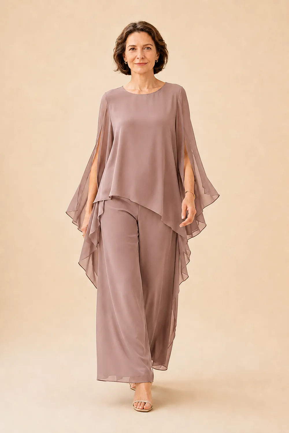 Flowing Overlay Mother of the Bride Trouser Set