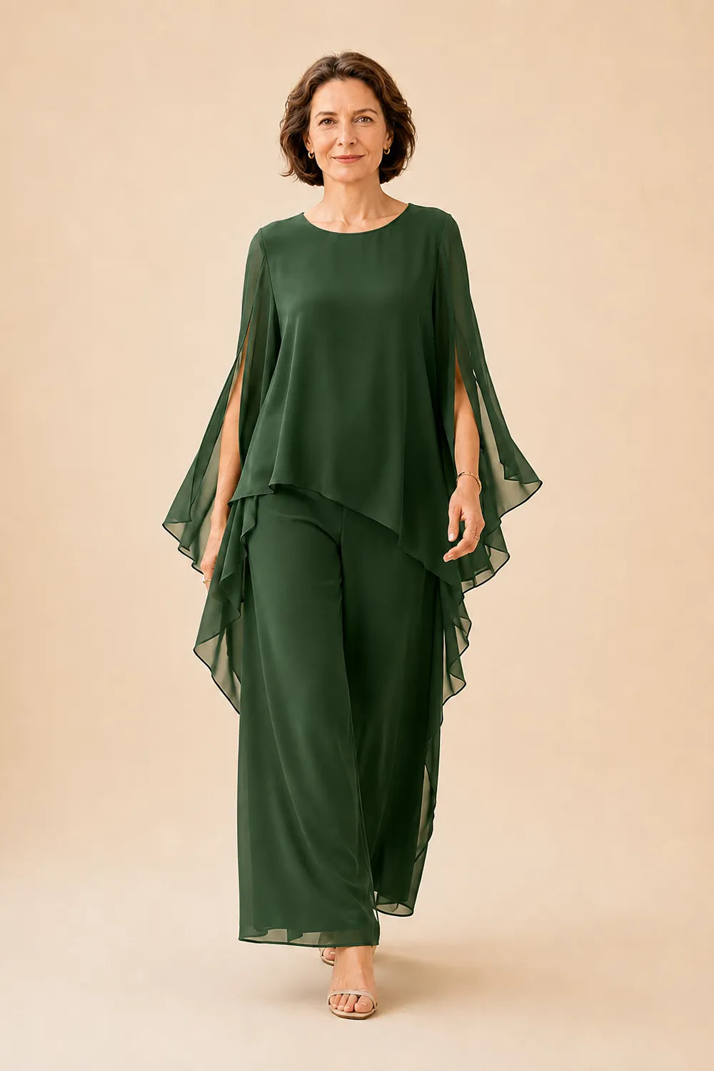 Flowing Overlay Mother of the Bride Trouser Set