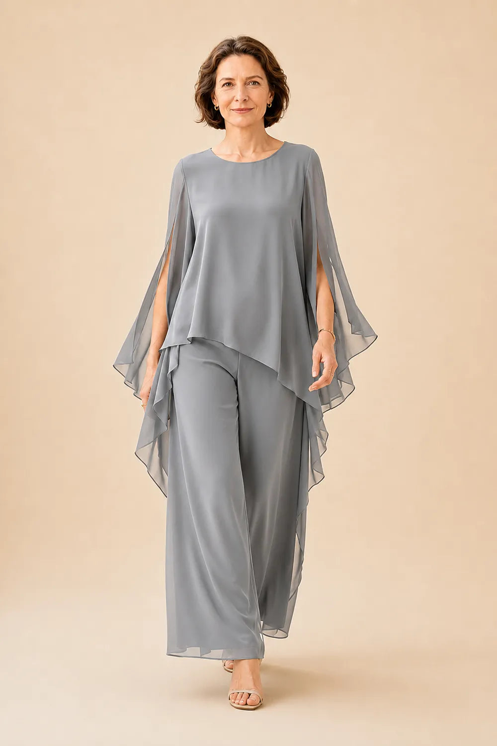 Flowing Overlay Mother of the Bride Trouser Set