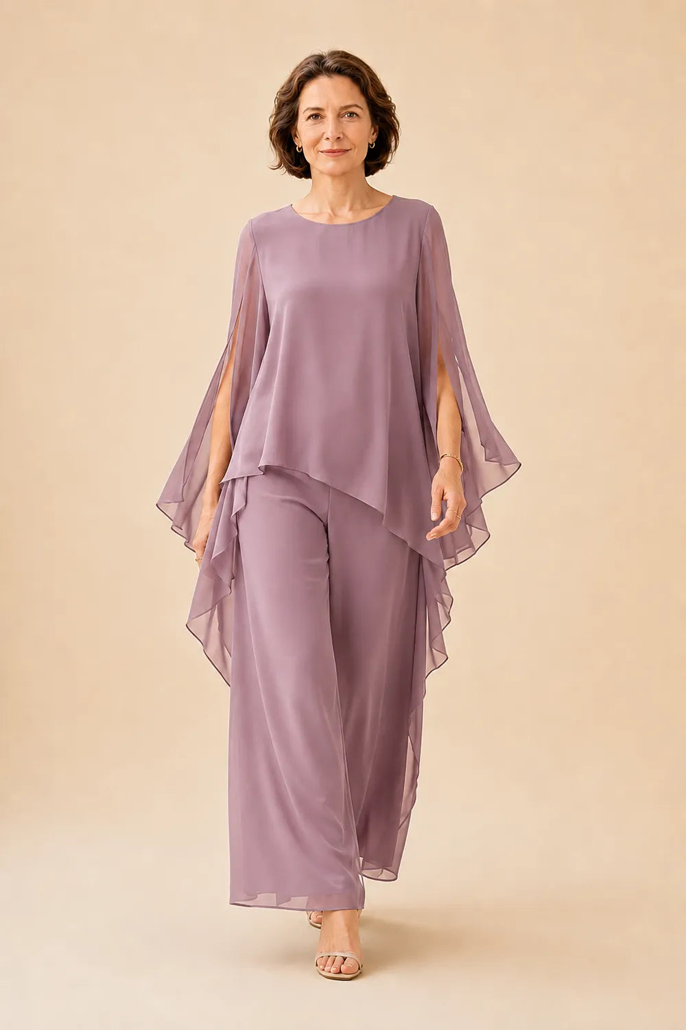 Flowing Overlay Mother of the Bride Trouser Set