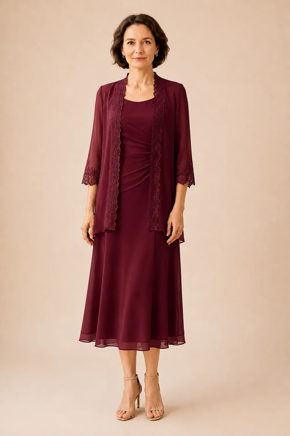 Mother of the Bride Midi Dress with Jacket