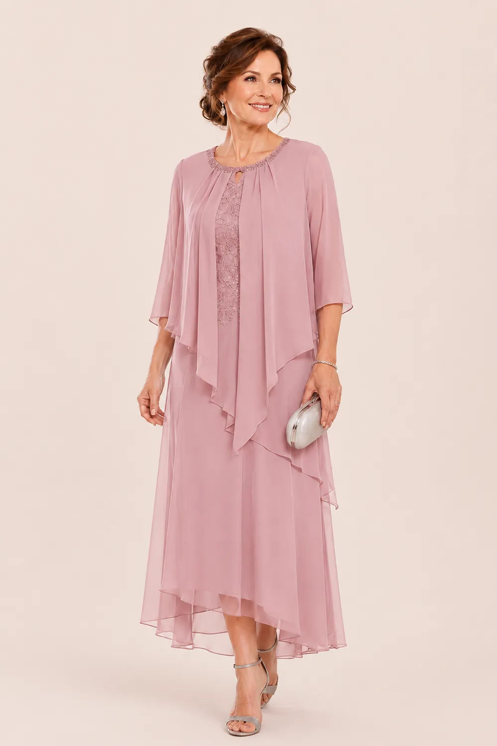 Genevieve Draped Overlay Midi Dress