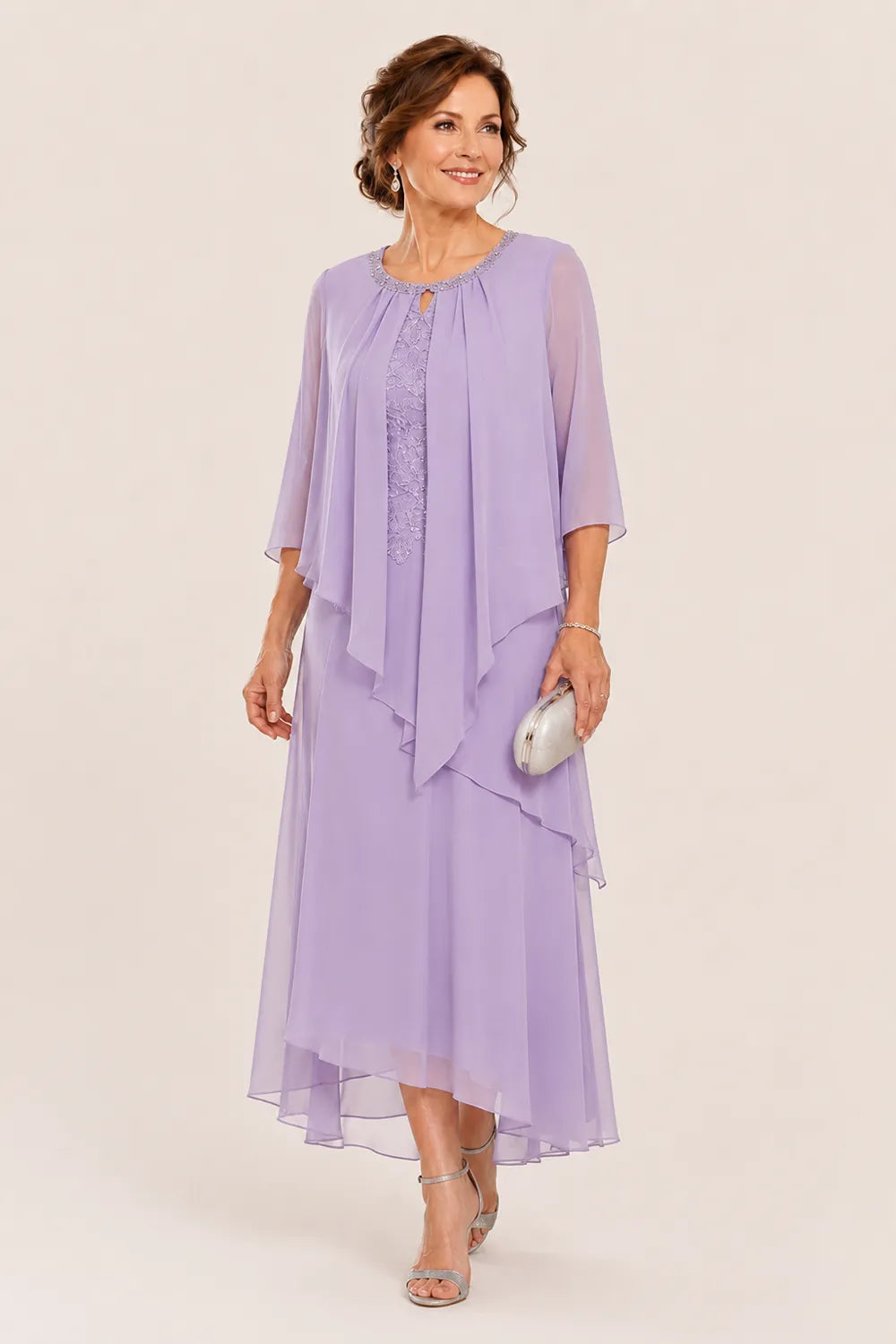 Genevieve Draped Overlay Midi Dress