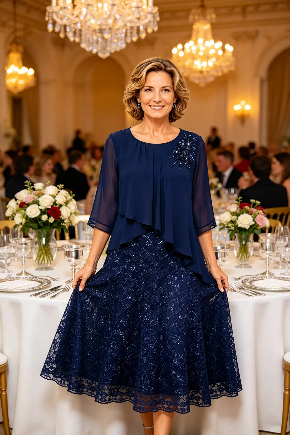 Overlay Mother of the Bride Dress