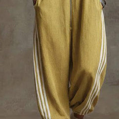 Sporty Striped Zip-Up Jumpsuit