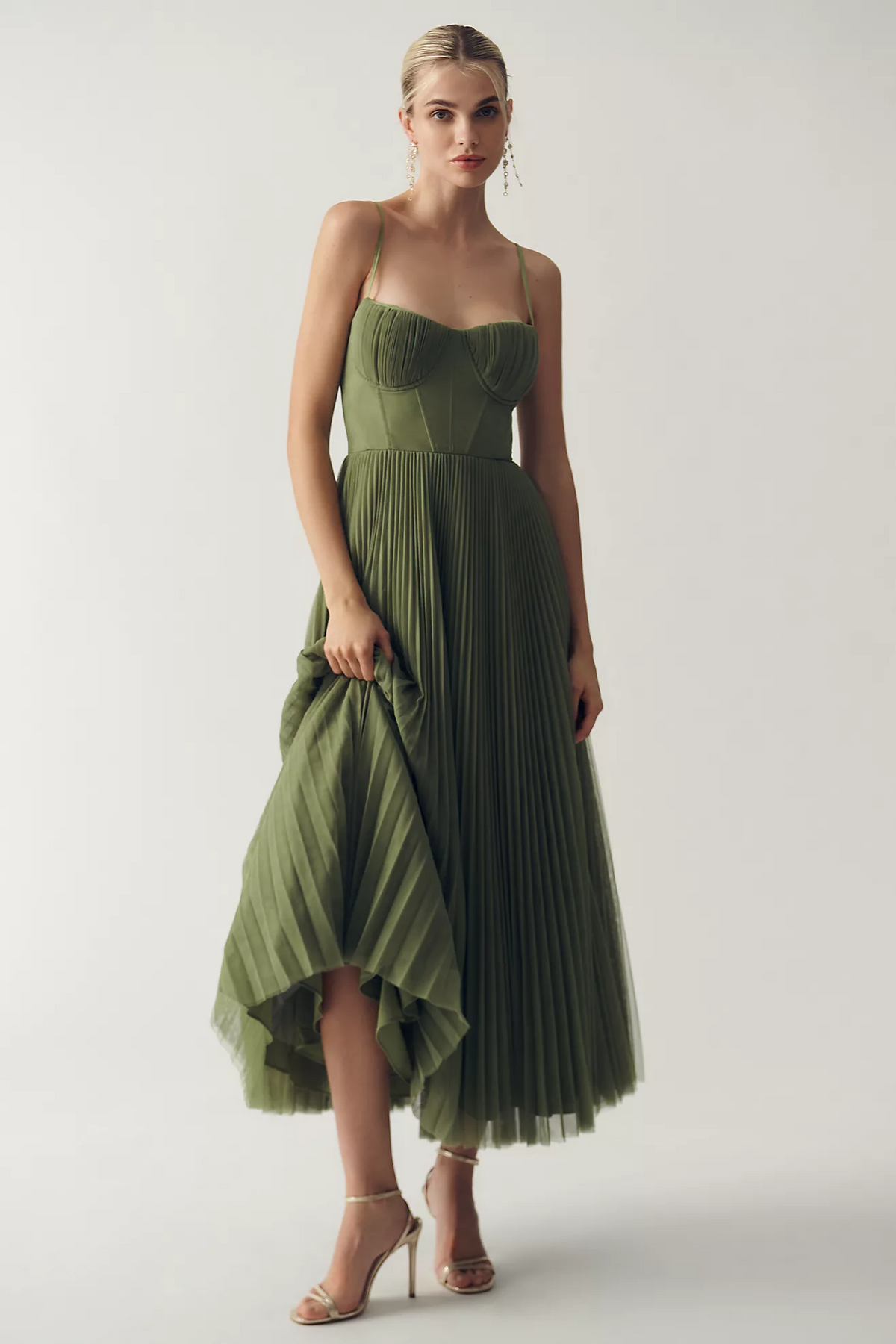 Structured Corset Midi Dress for Women