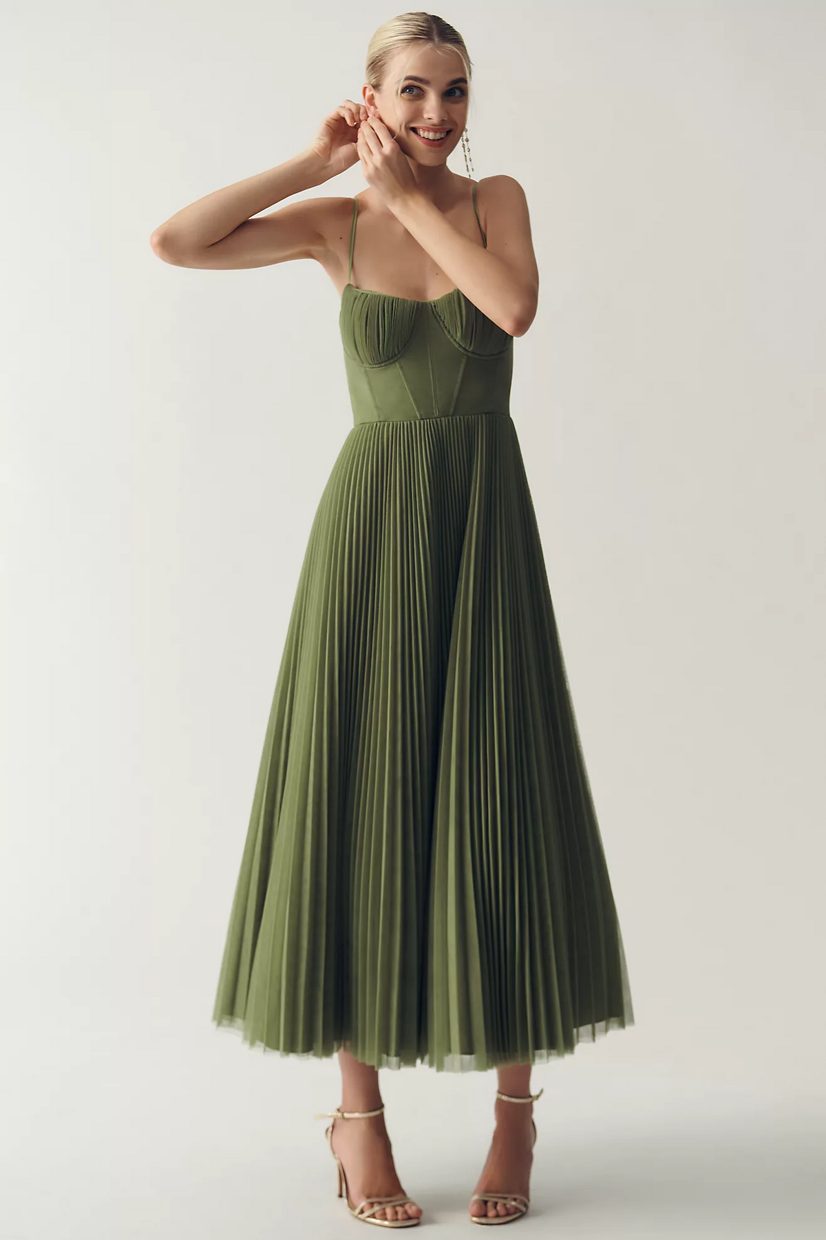 Structured Corset Midi Dress for Women