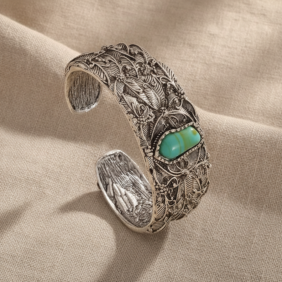 Teodora vintage cuff bracelet with turquoise