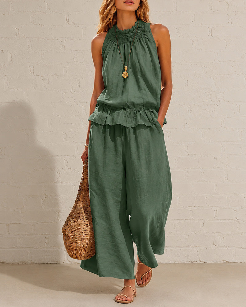 Sleeveless Two-Piece Set