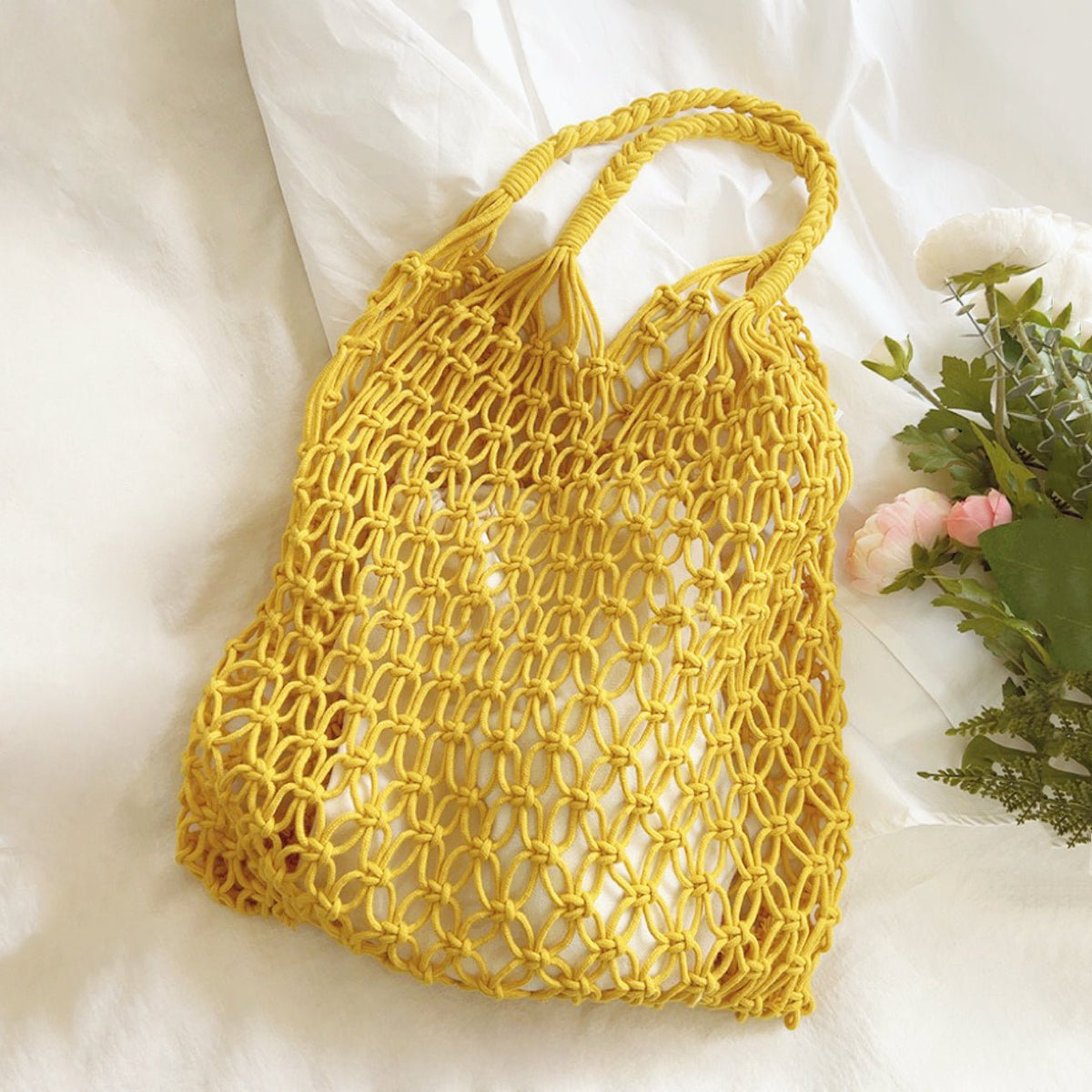 Grace | Handmade Macrame Mesh Tote Bag