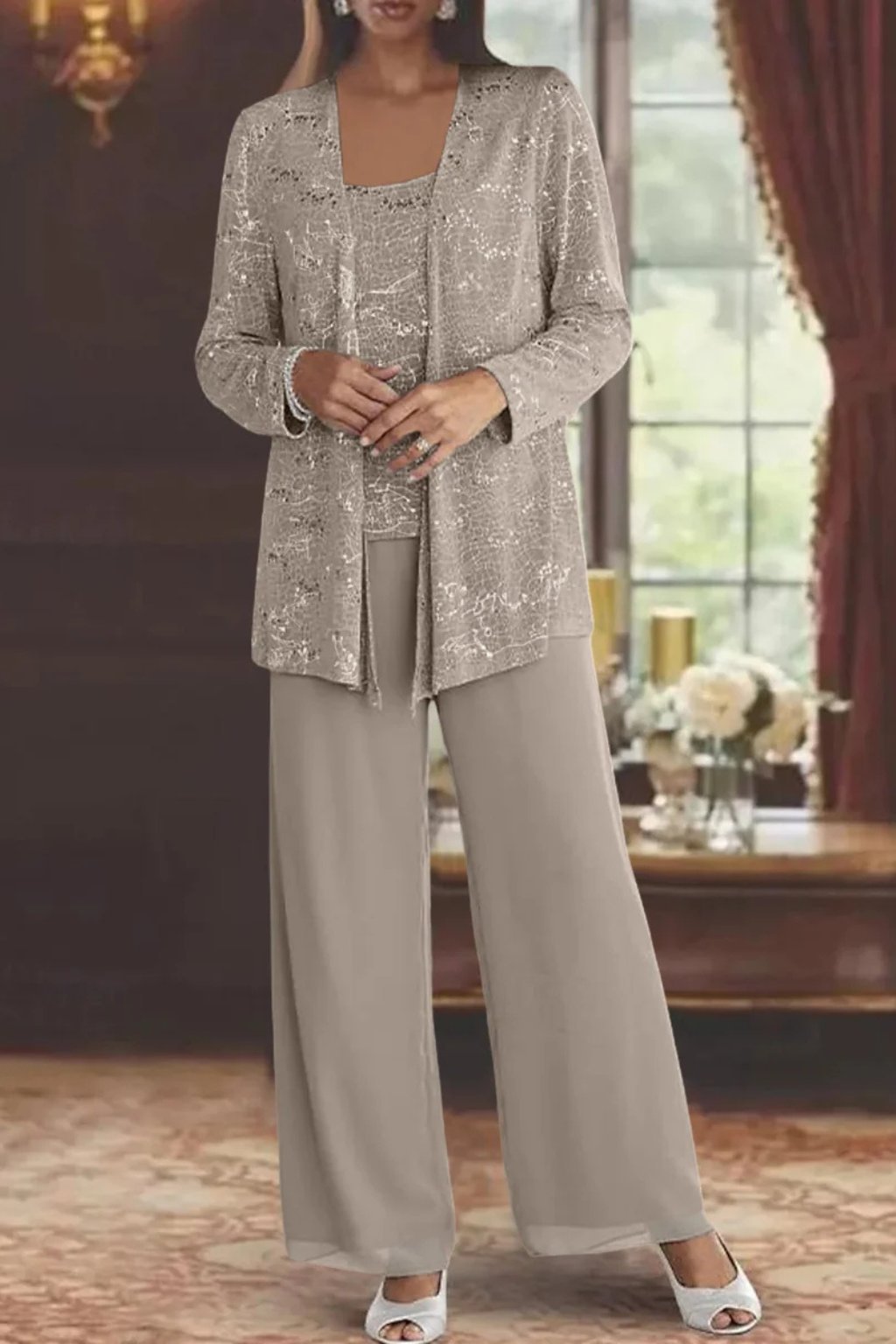Luna | Elegant Layered Three-Piece Trousers Set for Women