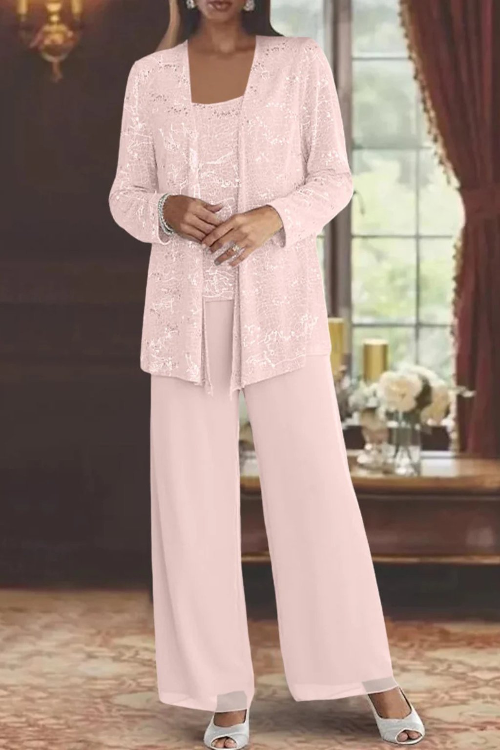 Luna | Elegant Layered Three-Piece Trousers Set for Women