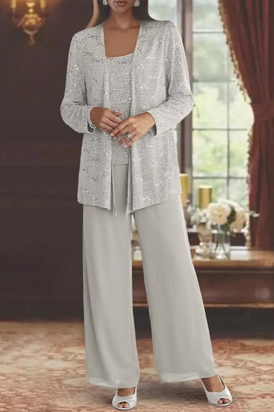 Luna | Elegant Layered Three-Piece Trousers Set for Women