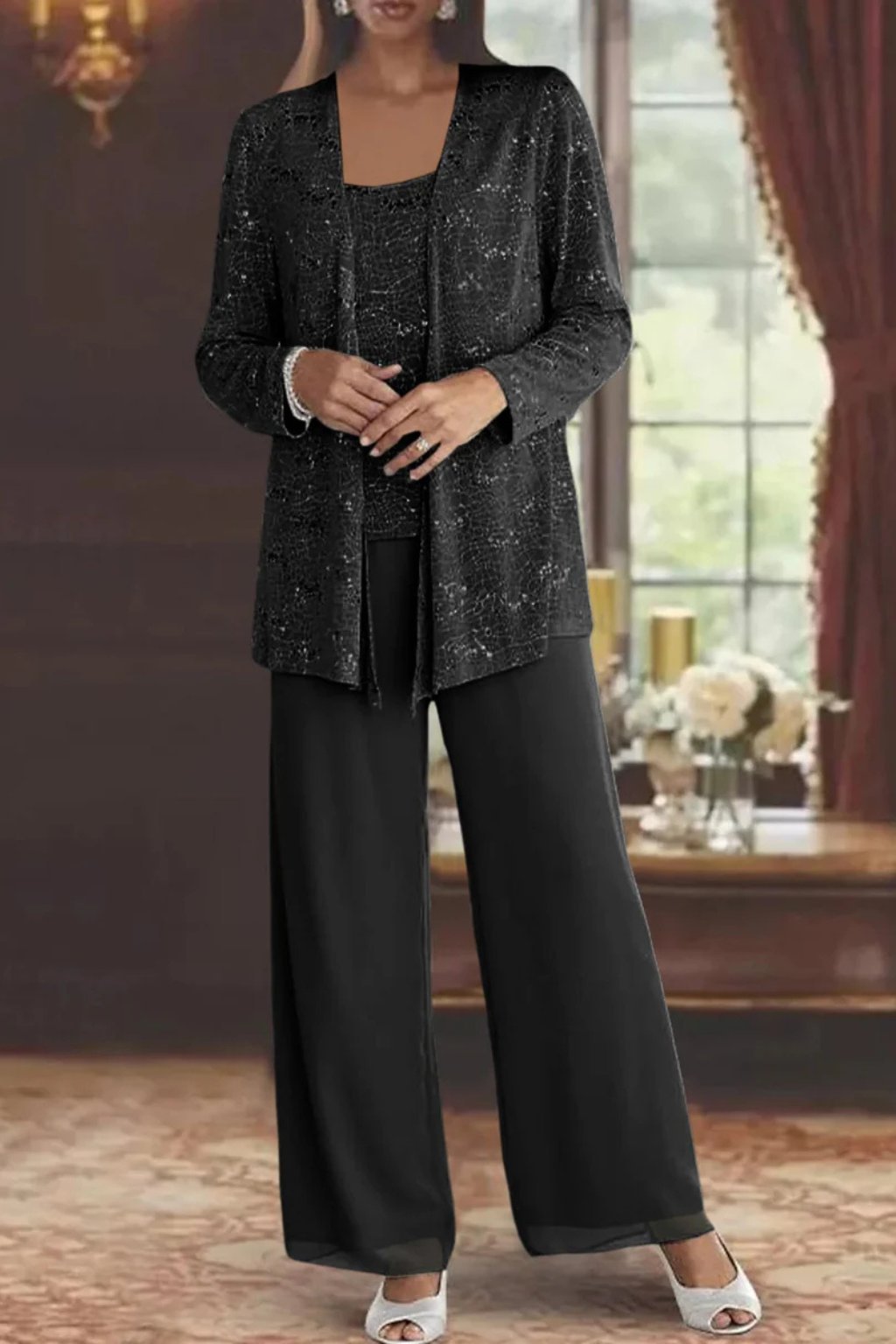 Luna | Elegant Layered Three-Piece Trousers Set for Women