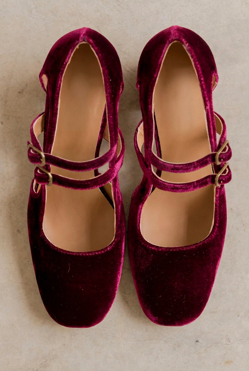 Sandra Burgundy Heels